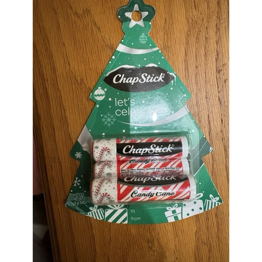 Chapstick Candy‎ Cane Lip Balm Lot Of 4 Balms Holiday Christmas Sealed New